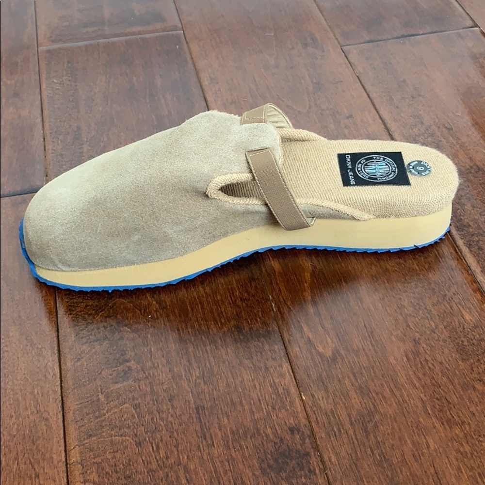DKNY JEANS Khaki Suede Platform Mules
